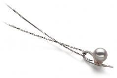 Destina Blanc 7-8mm AA-qualité Akoya du Japon 925/1000 Argent-pendentif en perles