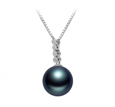 Ross Noir 10-11mm AAA-qualité de Tahiti 925/1000 Argent-pendentif en perles