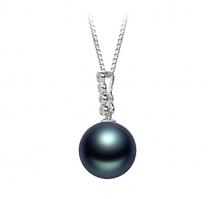 Ross Noir 10-11mm AAA-qualité de Tahiti 925/1000 Argent-pendentif en perles