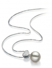 Randy Blanc 7-8mm AA-qualité Akoya du Japon 925/1000 Argent-pendentif en perles