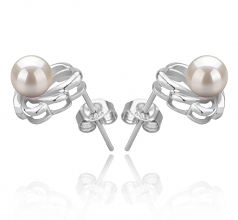 Princesse Blanc 5-6mm AAAA-qualité perles d'eau douce 925/1000 Argent-Boucles d'oreilles en perles