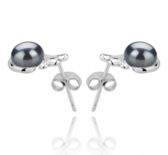 Bikita Noir 7-8mm AAA-qualité perles d'eau douce 925/1000 Argent-Boucles d'oreilles en perles