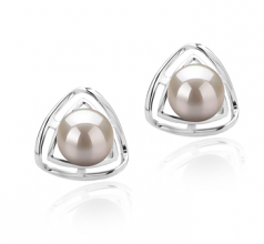Rowan Blanc 6-7mm AAAA-qualité perles d'eau douce 925/1000 Argent-Boucles d'oreilles en perles