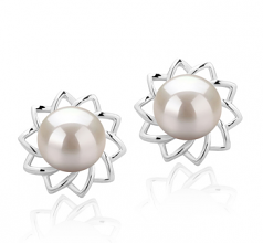 Morgan Blanc 7-8mm AAAA-qualité perles d'eau douce 925/1000 Argent-Boucles d'oreilles en perles