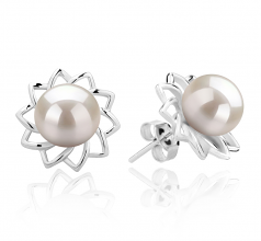 Morgan Blanc 7-8mm AAAA-qualité perles d'eau douce 925/1000 Argent-Boucles d'oreilles en perles