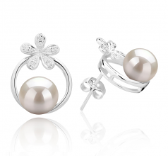 Molly Blanc 7-8mm AAAA-qualité perles d'eau douce 925/1000 Argent-Boucles d'oreilles en perles