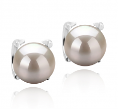 Britt Blanc 7-8mm AAAA-qualité perles d'eau douce 925/1000 Argent-Boucles d'oreilles en perles