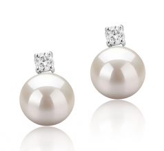 Éternité Blanc 8-9mm AAAA-qualité perles d'eau douce 925/1000 Argent-Boucles d'oreilles en perles