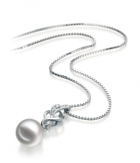 Naomi Blanc 8-9mm AA-qualité Akoya du Japon 925/1000 Argent-pendentif en perles
