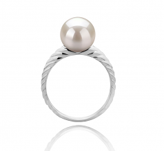 Mada Blanc 8-9mm AAAA-qualité perles d'eau douce 925/1000 Argent-Bague perles