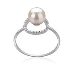 Andy Blanc 6-7mm AAAA-qualité perles d'eau douce 925/1000 Argent-Bague perles