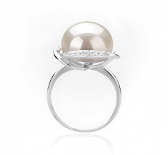 Wendy Blanc 11-12mm AAA-qualité perles d'eau douce 925/1000 Argent-Bague perles