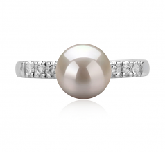 Mariale Blanc 7-8mm AAA-qualité Akoya du Japon 925/1000 Argent-Bague perles