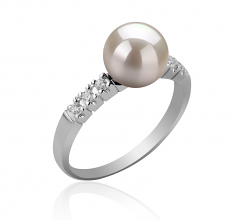 Mariale Blanc 7-8mm AAA-qualité Akoya du Japon 925/1000 Argent-Bague perles