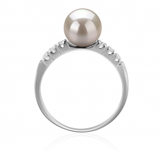 Mariale Blanc 7-8mm AAA-qualité Akoya du Japon 925/1000 Argent-Bague perles