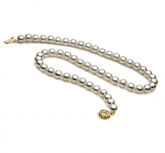 Blanc 7-7.5mm AAA-qualité Akoya du Japon -Collier de perles