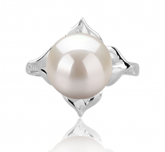 Billy Blanc 10-11mm AAAA-qualité perles d'eau douce 925/1000 Argent-Bague perles