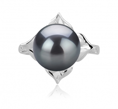 Billy Noir 10-11mm AAA-qualité de Tahiti 925/1000 Argent-Bague perles