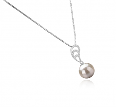 Camille Blanc 10-11mm AAAA-qualité perles d'eau douce 925/1000 Argent-pendentif en perles