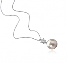 étoile Blanc 9-10mm AAAA-qualité perles d'eau douce 925/1000 Argent-pendentif en perles