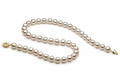 Blanc 8-8.5mm AAA-qualité Akoya du Japon -Collier de perles