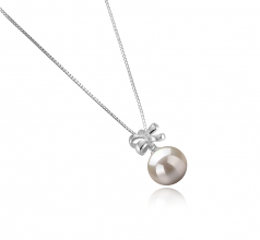 Marte Blanc 10-11mm AAAA-qualité perles d'eau douce 925/1000 Argent-pendentif en perles
