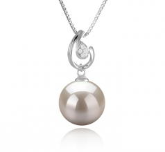 Femke Blanc 10-11mm AAAA-qualité perles d'eau douce 925/1000 Argent-pendentif en perles