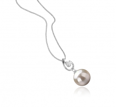 Femke Blanc 10-11mm AAAA-qualité perles d'eau douce 925/1000 Argent-pendentif en perles