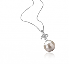 Maude Blanc 10-11mm AAAA-qualité perles d'eau douce 925/1000 Argent-pendentif en perles