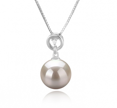 Bonita Blanc 10-11mm AAAA-qualité perles d'eau douce 925/1000 Argent-pendentif en perles
