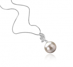 Justine Blanc 10-11mm AAAA-qualité perles d'eau douce 925/1000 Argent-pendentif en perles