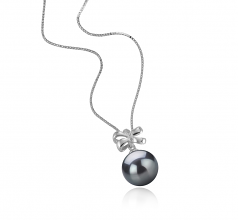 Marte Noir 10-11mm AAA-qualité de Tahiti 925/1000 Argent-pendentif en perles