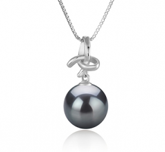 Maude Noir 10-11mm AAA-qualité de Tahiti 925/1000 Argent-pendentif en perles