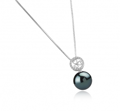 Klara Noir 12-13mm AA-qualité de Tahiti 925/1000 Argent-pendentif en perles