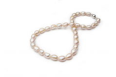 Laisser tomber Rose 10-11mm Baroque-qualité perles d'eau douce 925/1000 Argent-Collier de perles