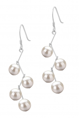 Mickey Blanc 6-7mm AA-qualité perles d'eau douce 925/1000 Argent-Boucles d'oreilles en perles