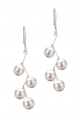 Mickey Blanc 6-7mm AA-qualité perles d'eau douce 925/1000 Argent-Boucles d'oreilles en perles