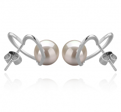 Vanessa Blanc 7-8mm AAAA-qualité perles d'eau douce 925/1000 Argent-Boucles d'oreilles en perles