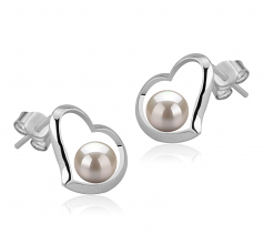 Nadira Blanc 5-6mm AAAA-qualité perles d'eau douce 925/1000 Argent-Boucles d'oreilles en perles