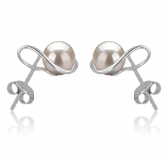 Tamika Blanc 6-7mm AAAA-qualité perles d'eau douce 925/1000 Argent-Boucles d'oreilles en perles