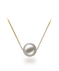 Kristine Blanc 8-9mm AAA-qualité Akoya du Japon 585/1000 Or Jaune-un set en perles