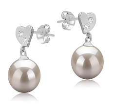 TAIMA Blanc 8-9mm AAAA-qualité perles d'eau douce 925/1000 Argent-Boucles d'oreilles en perles