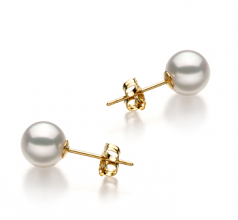 Blanc 6.5-7mm Hanadama - AAAA-qualité Akoya du Japon-Boucles d'oreilles en perles