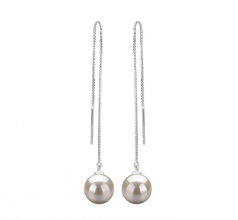 Dottie Blanc 8-9mm AAAA-qualité perles d'eau douce 925/1000 Argent-Boucles d'oreilles en perles