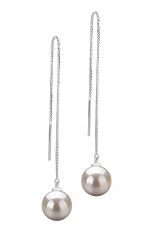 Dottie Blanc 8-9mm AAAA-qualité perles d'eau douce 925/1000 Argent-Boucles d'oreilles en perles