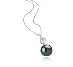 Dixie Noir 12-13mm AAA-qualité de Tahiti 925/1000 Argent-pendentif en perles