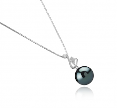 Dixie Noir 12-13mm AAA-qualité de Tahiti 925/1000 Argent-pendentif en perles
