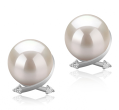 Berry Blanc 10-11mm AAAA-qualité perles d'eau douce 925/1000 Argent-Boucles d'oreilles en perles