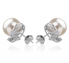 Berry Blanc 10-11mm AAAA-qualité perles d'eau douce 925/1000 Argent-Boucles d'oreilles en perles