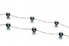 Haley Noir 6-7mm AA-qualité Akoya du Japon 585/1000 Or Blanc-Collier de perles